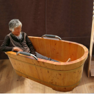 老人小孩泡澡桶木桶洗澡盆实木浴缸，可移动香，柏木沐浴桶低桶可定制