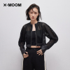 商场同款X--MOOM2023春季斜纹半透明拉链开衫短外套女