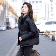 黑色羽绒服女短款2023年冬季韩版小个子，白鸭绒(白鸭绒，)面包服外套