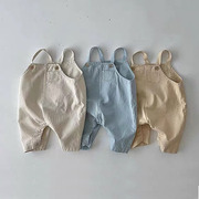 韩版夏季 ins婴童背带裤婴幼儿吊带裤男女宝宝可爱休闲背带裤