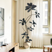 客厅大型落地仿真橡皮树，盆栽摆件办公室，高端创意黑金刚装饰品摆件