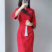 极速高品质红色旗袍新娘敬酒y服2023新中式年轻款少女结