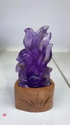 好记水晶天然紫水晶各种造型九尾狐摆件底座免费送家居装饰摆件