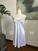 纯元欧美外贸蓝色蕾丝，夏季连衣裙睡裙性感，甜美吊带啊