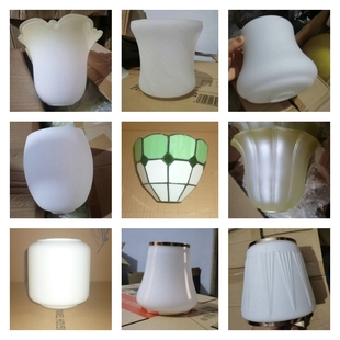 玻璃灯罩E27白色磨砂灯罩吊扇灯台灯壁灯吊灯罩外壳灯具配件E14口