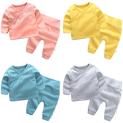 婴儿女宝宝睡衣3套装2婴儿童0女童1岁衣服春秋装T恤打底衫秋冬季
