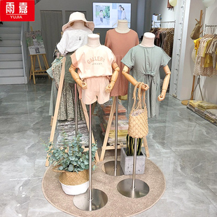 儿童模特道具女半身银色服装店童装模特小孩橱窗带手服装模特衣架