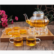 耐热玻璃茶具绿把树叶，南瓜壶加厚玻璃花草茶壶泡茶壶