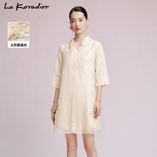lakoradior拉珂蒂，刺绣精致时尚拼接礼服气质仙女流行连衣裙