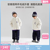 男童工装假两件毛绒，外套中大童冬款防风，立领保暖加厚加绒棉服潮