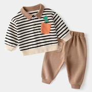 婴幼儿宝宝套装2022两件套Polo领春装秋装韩版洋气潮休闲男童