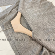 极简纯色宽松慵懒感灰色圆领套头极细美丽诺羊毛衫长袖薄款女春季