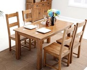 橡木全实木餐桌纯水曲柳餐桌椅组合椅子餐桌配套
