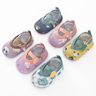 宝宝鞋袜夏季薄款婴儿学步防滑袜套早教鞋袜子儿童网眼透气地板袜