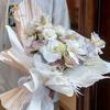 尖尖角兔耳纸对折纸纯色褶皱纸自然风花束包装花艺鲜花包装纸材料
