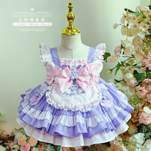 女童迪士尼星黛露公主裙，紫色可爱兔子洛丽塔，连衣裙蓬蓬生日礼服裙
