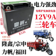 12V9ah摩托车电瓶宗申150福田175隆鑫200三轮车太子仔125干电池