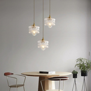 日式玻璃吊灯北欧黄铜，饭厅餐桌餐厅灯个性创意，咖啡厅过道吧台吊灯