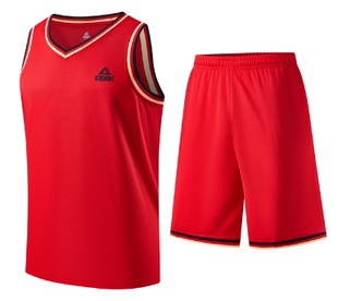 匹克V领篮球套装男球衣比赛短套训练短套时尚篮球服F7242151