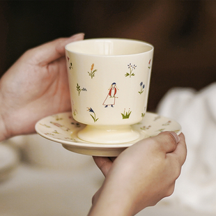 泽滕家法式复古咖啡杯碟套装女款高颜值英式下午茶杯陶瓷家用待客