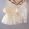 女童连衣裙套装夏季1-2一3岁女婴儿裙子夏装女宝宝夏天衣服两件套