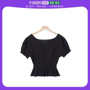 韩国直邮K-CLUB夏季 捏褶 短袖 衬衫夏季雪纺衫短袖雪纺衫女性