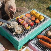 露营便携式一次性烧烤炉碳烤炉户外碳盒烤盘烤肉家用炉子木炭炉具