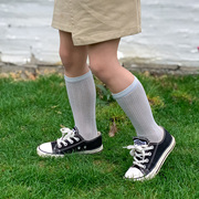 儿童袜子夏季超薄竖条网眼防蚊袜男童女童中筒袜婴儿袜宝宝长筒袜