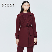 lancy/悦朗姿羊毛大衣女2022冬季经典宽松显瘦通勤毛呢外套