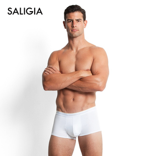 撒利加经典质感系列男士，中腰平角内裤平纹，莫代尔棉黑白性感