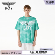 boylondon夏季男女同款，短袖渐变扎染多巴胺，宽松休闲运动t恤n01037