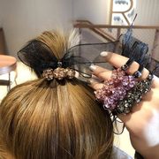 头绳女成人发绳皮筋头饰品，韩国简约个性扎头发带钻蕾丝蝴蝶结发圈