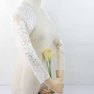 新娘结婚婚纱披肩，白色网纱软蕾丝小外套，坎肩九分袖