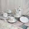 陶瓷北欧风，轻奢带钻白色，咖啡下午茶杯碟套装