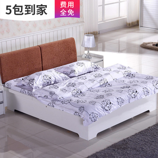 板式高箱床1.5米1.8米地暖，床软包床气压储物床卧室软靠气动双人床