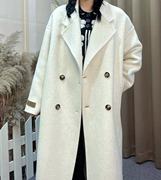 品牌加厚羊毛大衣女秋冬韩版双面，羊绒大衣长，款西服领茧型外套