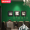 美式乡村纯色复古松花绿墨绿色，无纺布壁纸东南亚卧室客厅素色墙纸