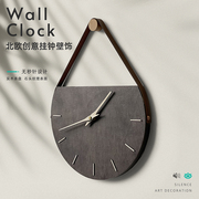 极简石纹挂钟简约现代客厅家用时钟挂墙2022北欧个性钟表静音