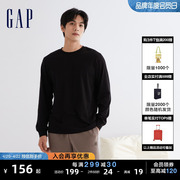 Gap男装春秋LOGO纯棉亲肤运动长袖T恤廓形宽松高级休闲上衣841263