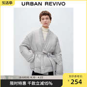 UR秋冬季女装时尚休闲简约百搭双口袋棉服外套UWH130034