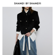 shang1byshangyi秋装外套，女气质高级感羊驼毛腰部曲线香风夹克