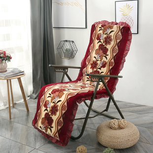 加厚四季午休毛绒藤椅躺椅垫子折叠老板红实木椅沙发坐垫通用