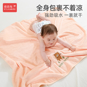 婴儿浴巾比纱布更吸水儿童新生儿，超软非全棉宝宝，洗澡巾0一3月毛巾