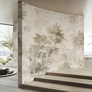 艺速进口现代欧式植物树木，风景壁纸客餐厅卧室，定制高级感壁画湖岸