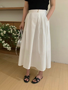 现！韩国东大门女装 2024春夏新 高腰蓬蓬简约法式优雅半身裙