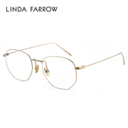 lindafarrow琳达法罗眼镜框，女复古几何，圆钛合金lf44a近视镜架男