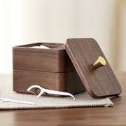 实木牙线盒收纳盒家用高档牙签筒棉签盒个性，创意轻奢牙签盒ins风
