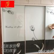 衣柜推拉门柜门定制移门钢化玻璃，壁橱滑动高光，多层实木板现代简约