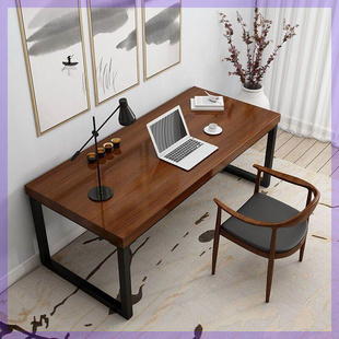 实木书桌电脑桌易双人桌子家用书桌办公桌电竞工作脑桌