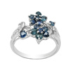 贵菲尔珠宝925银，天然蓝宝石戒指